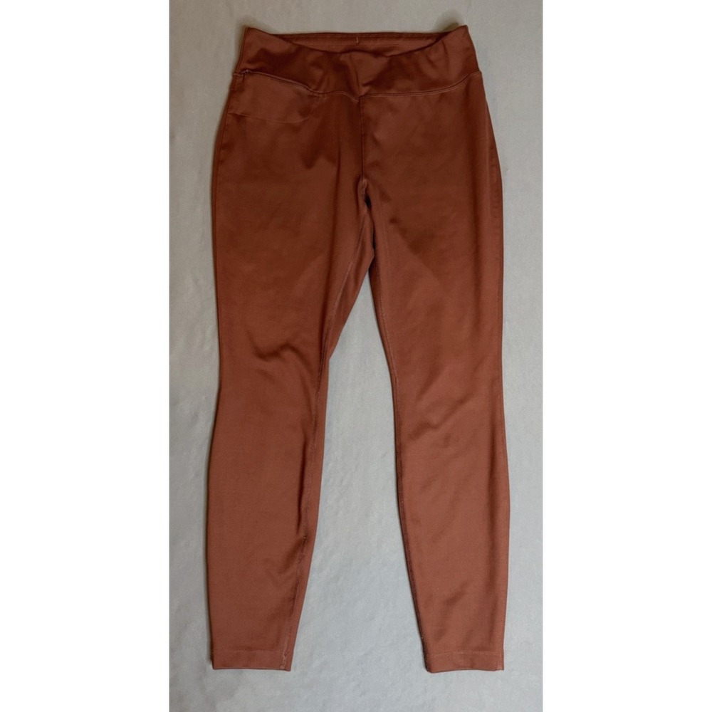 Duluth Trading Co Leggings Womens Size 10R Maroon Skinny Pants Zip Pockets
